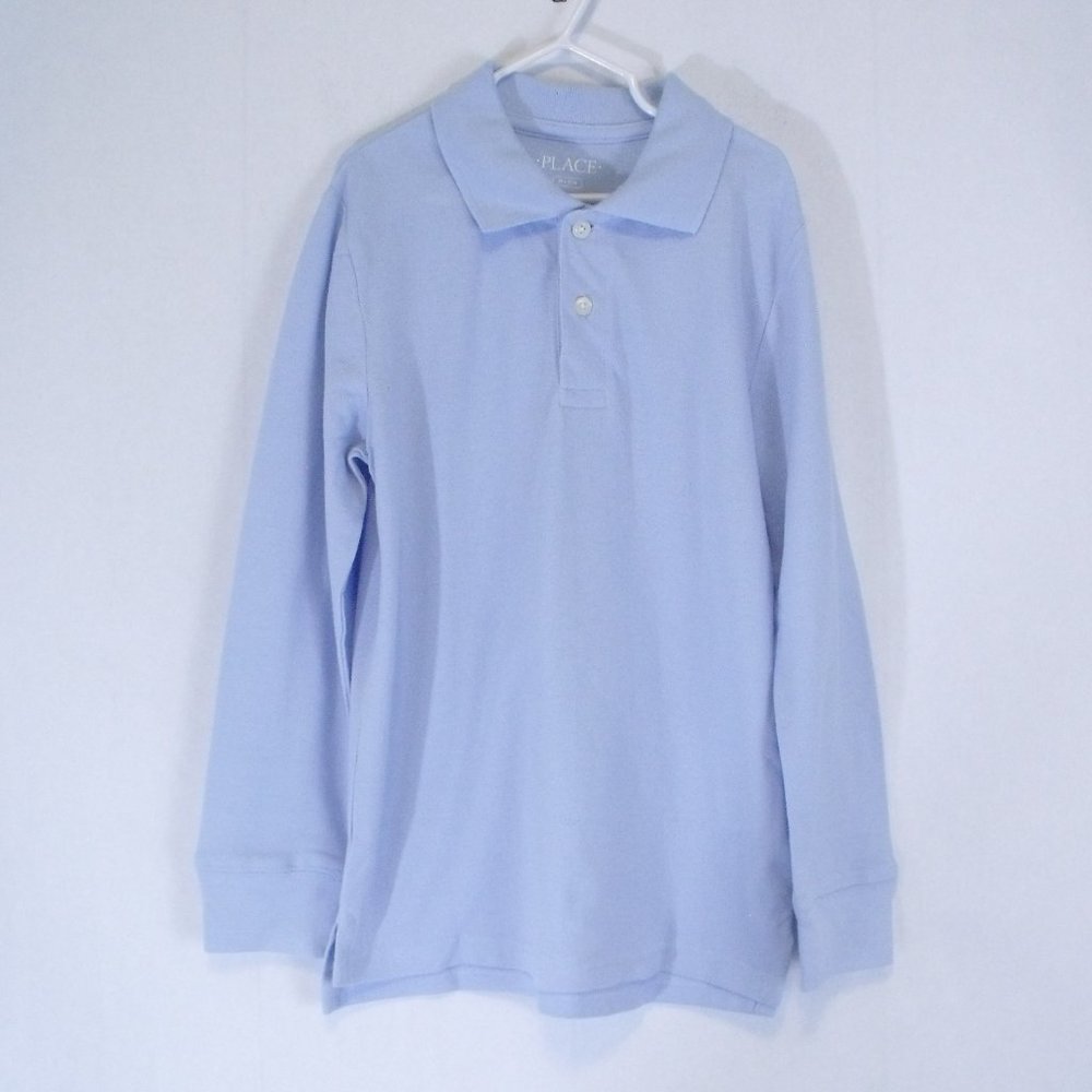 Children's Place Blue Long Sleeve Polo Shirt 6-7